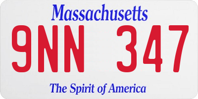 MA license plate 9NN347