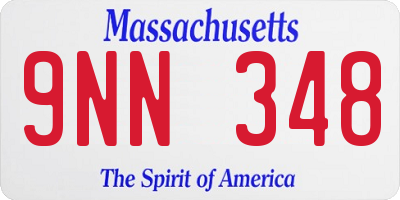MA license plate 9NN348