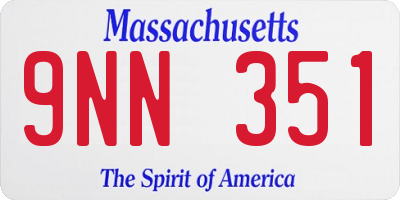 MA license plate 9NN351