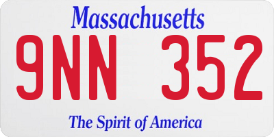 MA license plate 9NN352