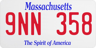 MA license plate 9NN358