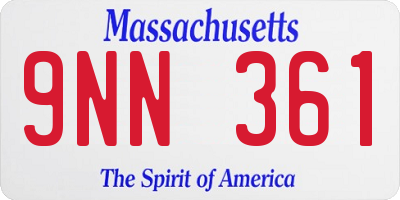 MA license plate 9NN361