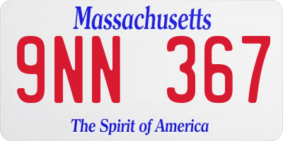 MA license plate 9NN367