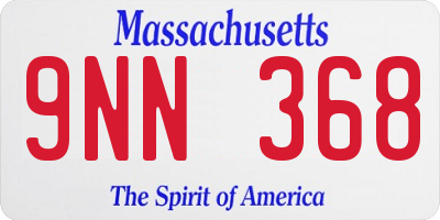 MA license plate 9NN368