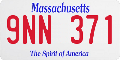 MA license plate 9NN371