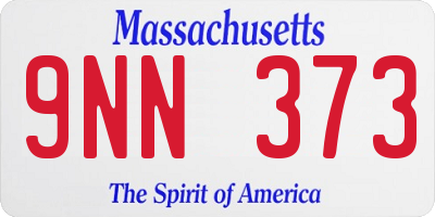 MA license plate 9NN373