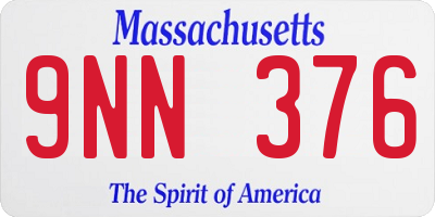 MA license plate 9NN376