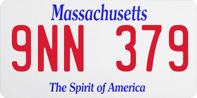 MA license plate 9NN379