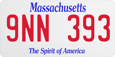 MA license plate 9NN393
