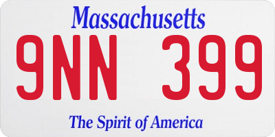 MA license plate 9NN399