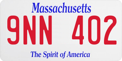 MA license plate 9NN402
