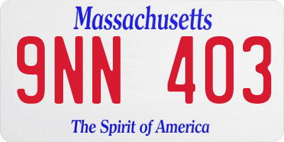 MA license plate 9NN403