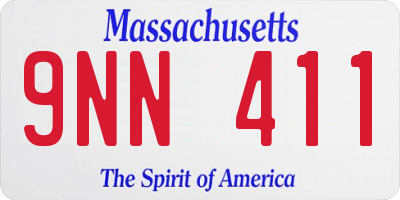 MA license plate 9NN411