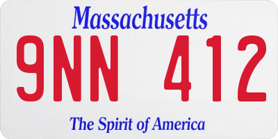MA license plate 9NN412