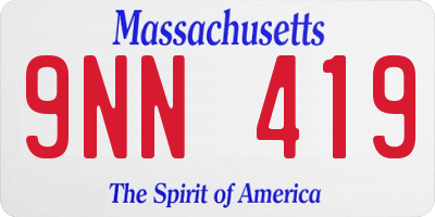 MA license plate 9NN419