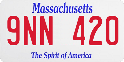 MA license plate 9NN420
