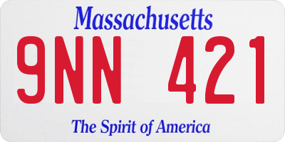 MA license plate 9NN421