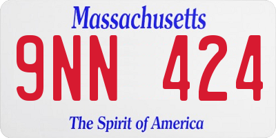 MA license plate 9NN424