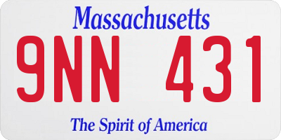 MA license plate 9NN431