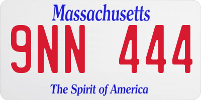 MA license plate 9NN444