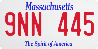 MA license plate 9NN445