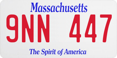 MA license plate 9NN447