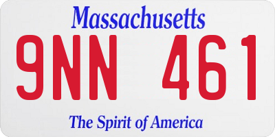 MA license plate 9NN461