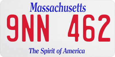 MA license plate 9NN462