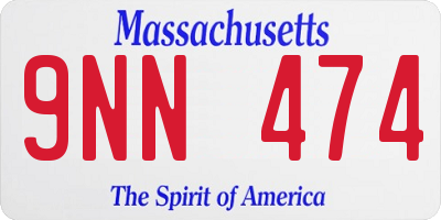 MA license plate 9NN474