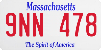 MA license plate 9NN478