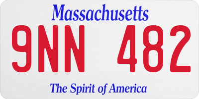 MA license plate 9NN482
