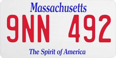 MA license plate 9NN492