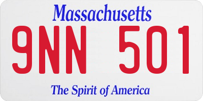 MA license plate 9NN501