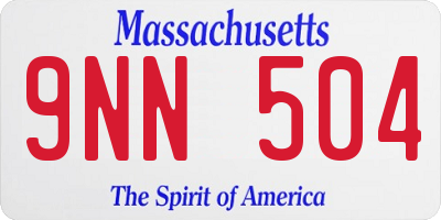 MA license plate 9NN504