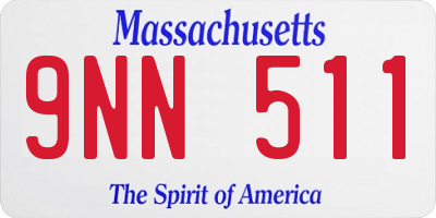 MA license plate 9NN511