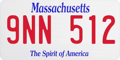 MA license plate 9NN512