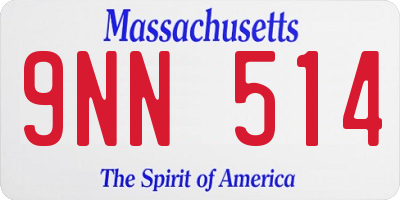 MA license plate 9NN514