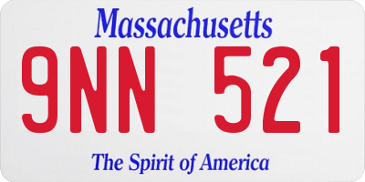 MA license plate 9NN521