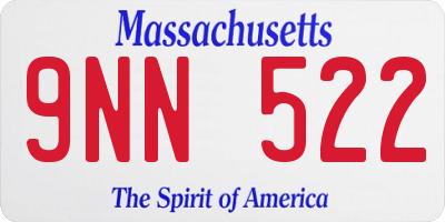 MA license plate 9NN522