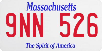 MA license plate 9NN526