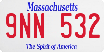 MA license plate 9NN532