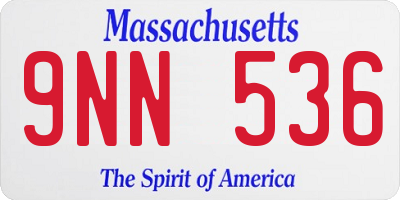 MA license plate 9NN536