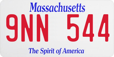 MA license plate 9NN544
