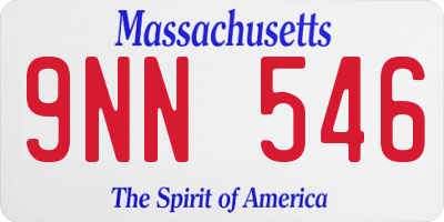 MA license plate 9NN546