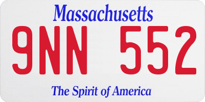 MA license plate 9NN552