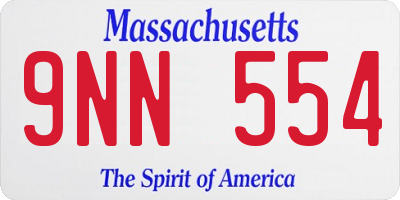 MA license plate 9NN554
