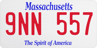 MA license plate 9NN557
