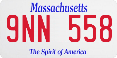 MA license plate 9NN558