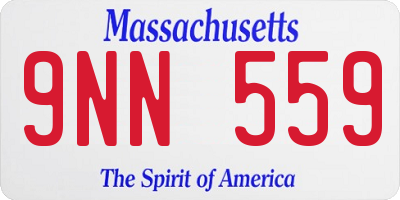 MA license plate 9NN559