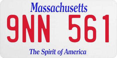 MA license plate 9NN561